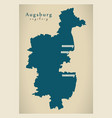 modern map - augsburg county bavaria de vector image