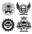 music skull design elements with font type vector image