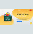 back to school yellow website template vector image