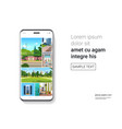 smartphone with beautiful wallpapers on screen vector image