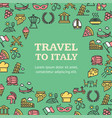 travel to italy round design template contour vector image vector image