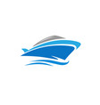 yacht speed boat logo concept vector image