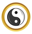 yin and yang symbol icon cartoon style vector image