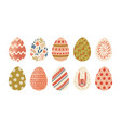collection of decorated easter eggs isolated vector image vector image