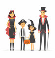 family at halloween party - cartoon people vector image vector image