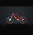 bicycle red on dark vector image vector image
