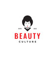 face culture woman bun hair logo design vector image