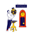 man visiting antique store flea market or garage vector image vector image