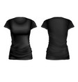 un mock-up black womens t-shirt frontback vector image vector image