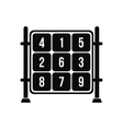 cubes with numbers on a playground icon vector image vector image