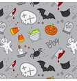 halloween flat pattern skull color vector image