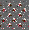 seamless pattern santa claus on a gray vector image