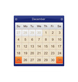 calendar month vector image