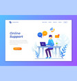 online support or contact customer vector image