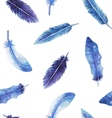 watercolor feather seamless pattern vector image