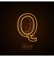 neon 3d letter q vector image vector image