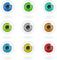 set of multi-colored eyes vector image