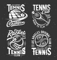 tennis sport tshirt prints rackets or balls vector image vector image