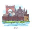 panorama with historical spanish landmarks in line vector image vector image