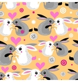 valentine pattern of rabbits vector image