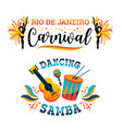 brazilian carnival big set of emblems vector image