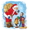 santa with children christmas vector image