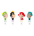 cartoon super heroes kids crew vector image vector image