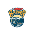 honey badger mascot claw circle retro vector image