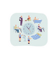 school kids daily schedule according to clock vector image