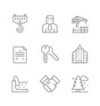 set line icons real estate vector image