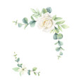 watercolor wreath green branches vector image