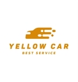 yellow abstraction car icon logo flat style vector image vector image