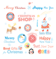 christmas set with different elements vector image