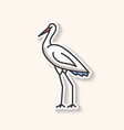 crane bird patch heron standing in pose vector image