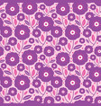 purple folk flowers texture pattern vector image vector image