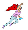 superhero flying active strong woman grandmother vector image