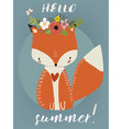 summer cute fox vector image