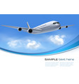 travel background with airplane and white clouds vector image