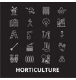 horticulture editable line icons set vector image