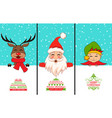cheerful santa claus christmas deer baby elf vector image vector image