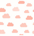 baby girl pink clouds pattern background vector image