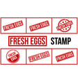 fresh eggs rubber stamp set vector image vector image