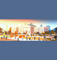 multiethnic people group standing near vector image vector image