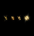 set golden shining versus logo vector image