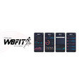 different ui ux gui screens fitnes app vector image vector image