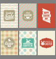 happy easter greeting card set with frame vector image vector image