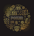poker card game golden round linear vector image vector image