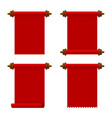 ancient red paper scrolls set on white background vector image vector image