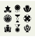 trophy and awards icons set in flat design style vector image