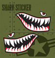 Flying tiger shark mouth sticker vinyl 3 Vector Image